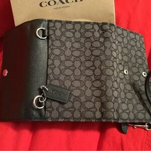 Coach Black Signature Canvas Small Crossbody Clutch